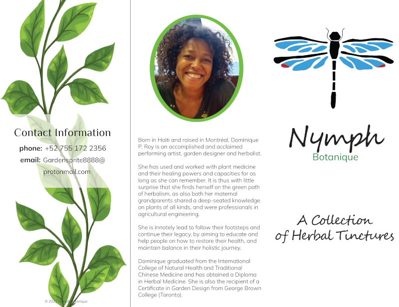 brochure for herbal tincture company